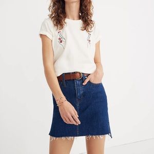 🏷️NWT Madewell Stretch Denim Straight Mini Skirt: Step-Hem Edition